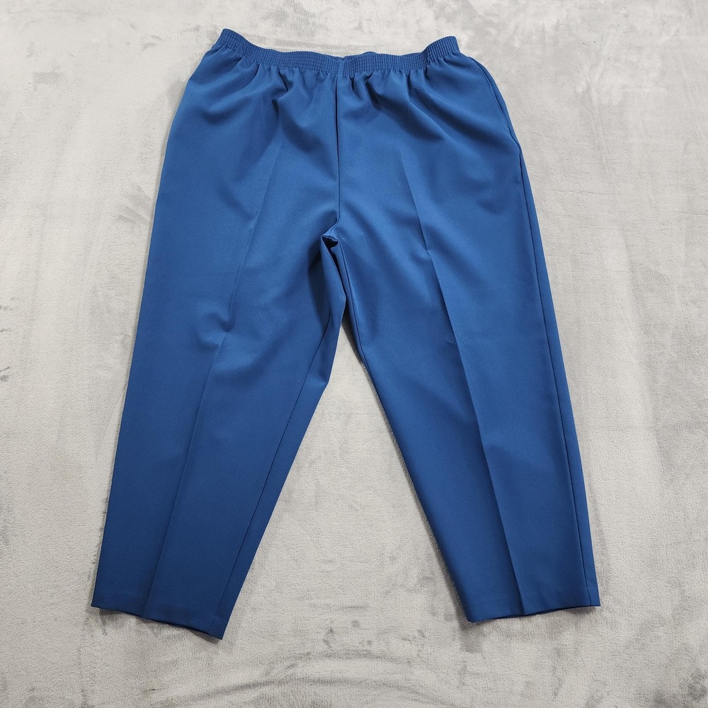 Vintage Bend Over Pants Womens 26W Blue Twill Pull On Tapered Office Casual